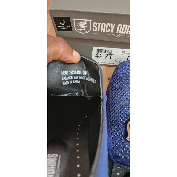 NIB Stacy Adams Blue Velvet Studded Men’s Dress Shoes Size 9M main image 5